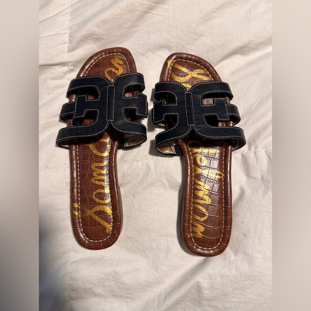 Sam Edelman Bay Slide Sandal Black Leather